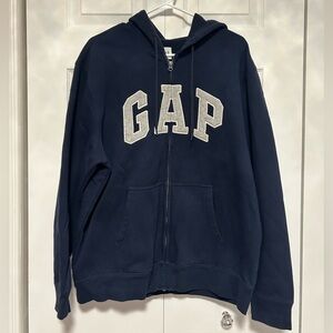GAP Men's Navy Blue Zip-Up Hoodie